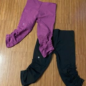 TWO Lululemon ruched running leggings